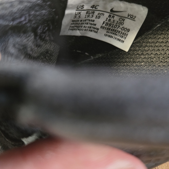 TODDLER BABY NIKE DUNK LOW (TD) BLACK/BLACK (FB9107 009) SIZE 4C - Picture 5 of 8